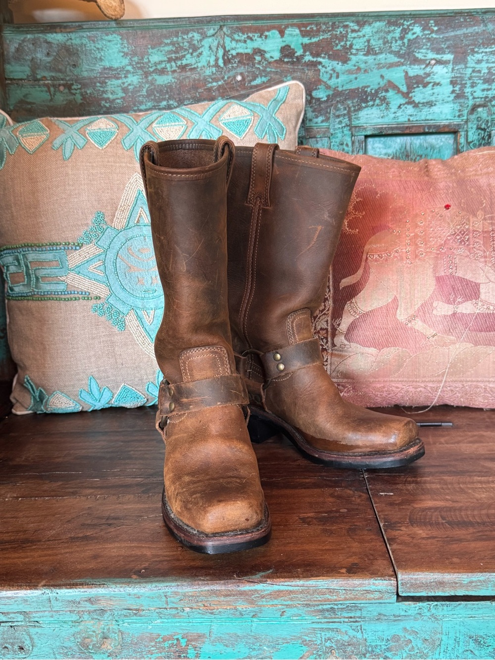 Brown Leather Frye Harness Women’s Boot size 7 - Picture 3 of 8